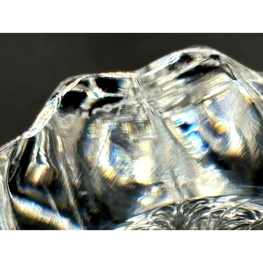 Vintage Orrefors Heavy Crystal Flower Vase Signed Made in Sweden 5.75” Gorgeous!